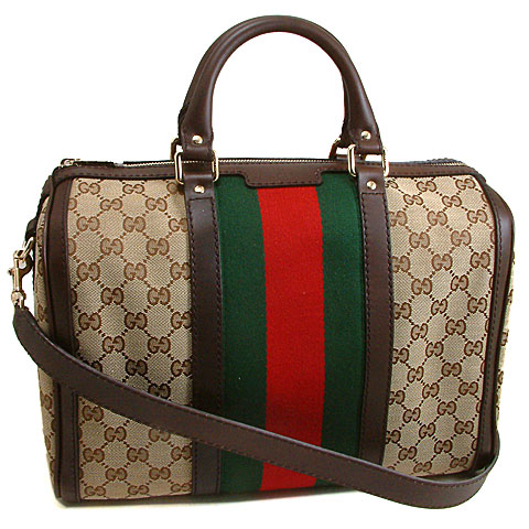 Authentic Gucci Vintage Web Boston Bag 247205
